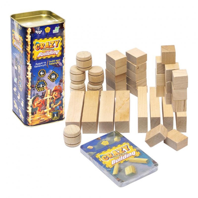 Развивающая настольная игра "Crazy Balance Building" CBB-01, 28 карт заданий