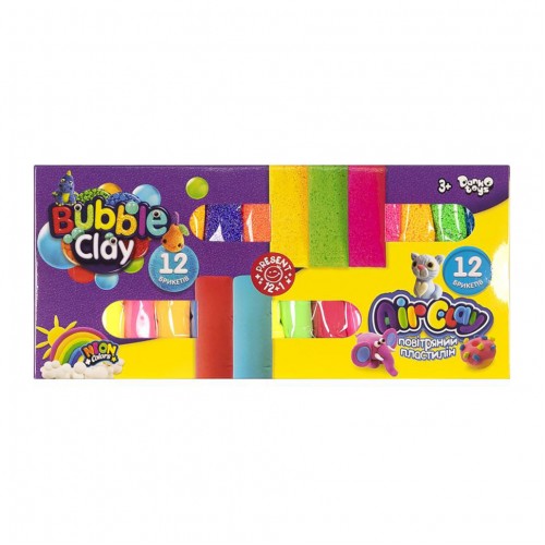 Комплект креативного творчества "Air Clay+Bubble Clay" ARBB-02-01U неоновый цвет