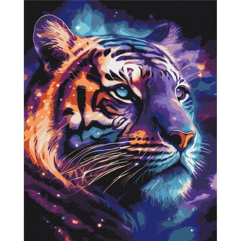 Картина по номерам "Космический тигр" BS53692 Brushme 40х50 см