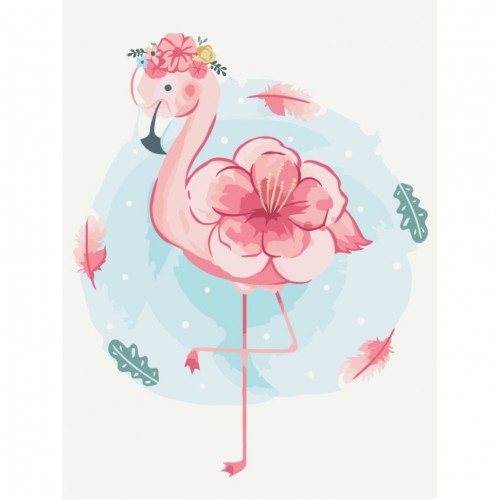 Картина по номерам "Цветущий фламинго" KBS0100 Brushme 30х40 см