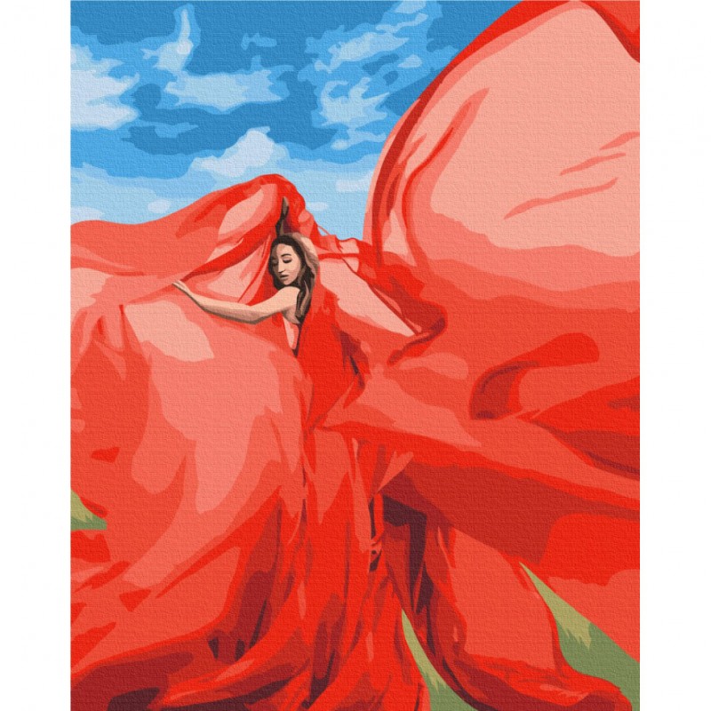 Картина по номерам "Женщина в красном" © Lana Musienko Brushme BS3756540x50 см