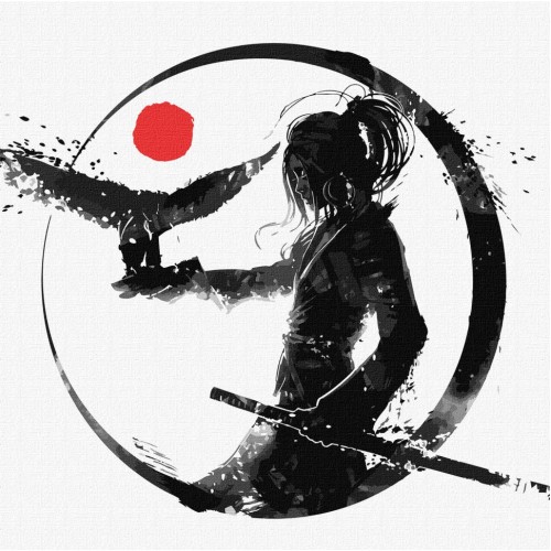 Картина по номерам "Дочь самурая" Идейка KHO5057 40х40 см