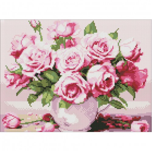 Алмазная мозаика "Розовые розы" AMO7906 30х40 см