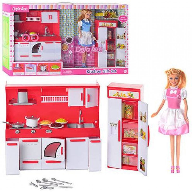 Кукла типа Барби кухня DEFA 8085 с продуктами