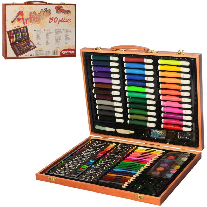 Детский набор для творчества MK 2455-1 в деревяном чемодане