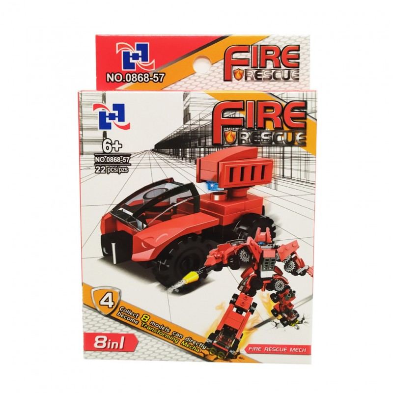 Детский конструктор 0868-57 пожарный транспорт