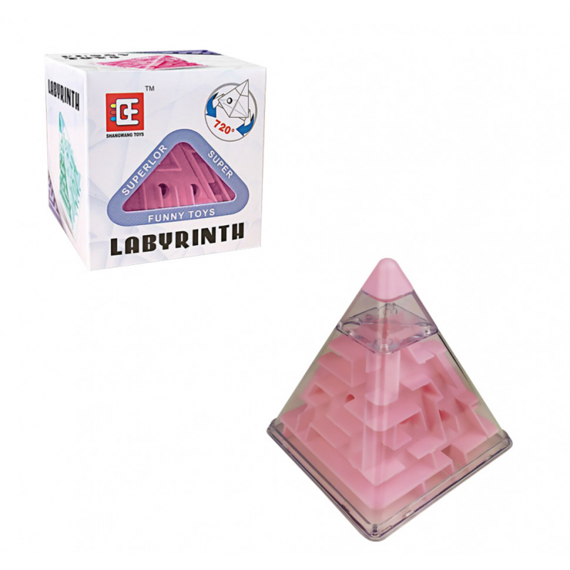 УЦЕНКА!!! Головоломка Розовый лабиринт-пирамида F-3(Pink)-UC 8см