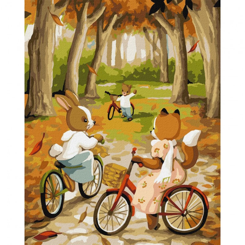 Картина по номерам "Осенняя велопрогулка" KHO6539 40х50 см