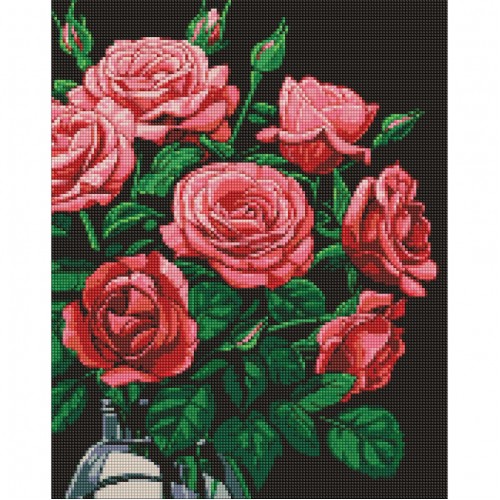Алмазная мозаика "Роскошные розы" AMO7999 с АВ стразами 40х50 см