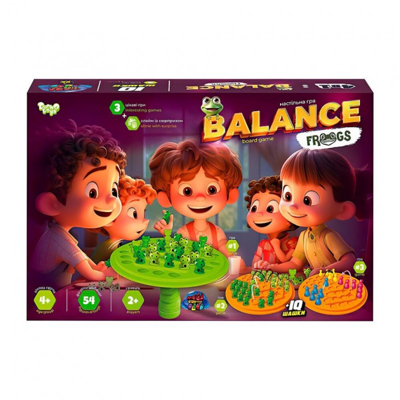 Развивающая настольная игра "Balance Frogs" Danko Toys BalF-01 со слаймом
