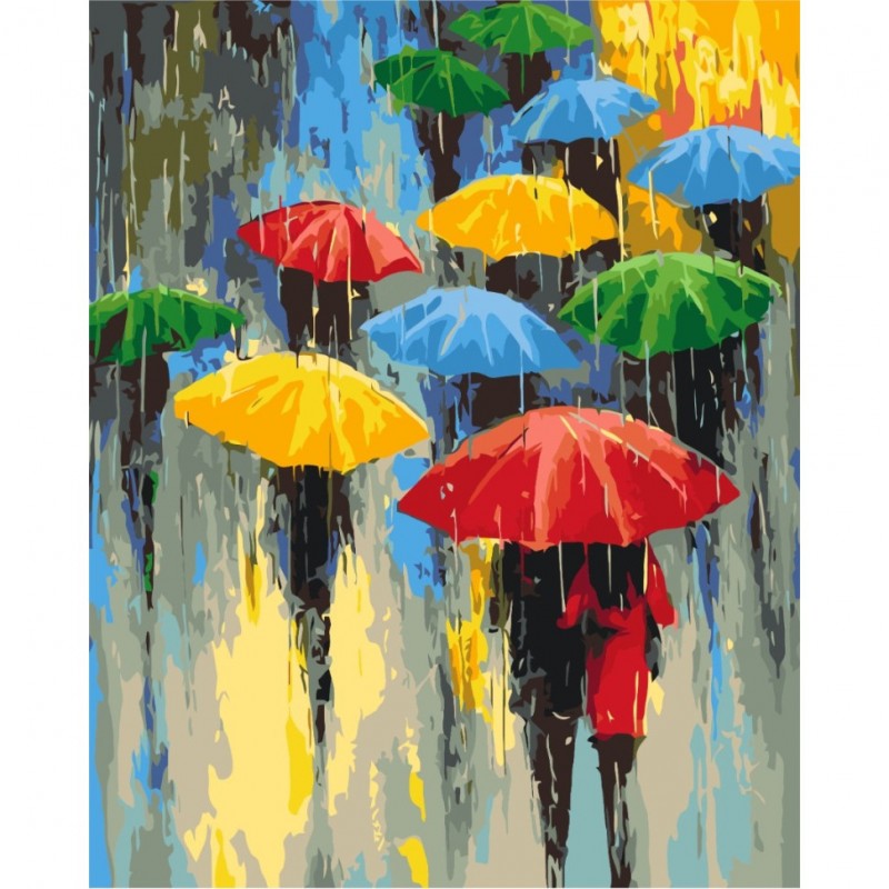 Картина по номерам "Цветной дождь" BS53048 Brushme 40х50 см