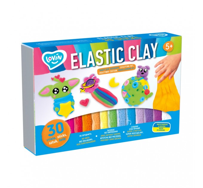 Набор для лепки с воздушным пластилином Elastic Clay 70141, 30 стиков