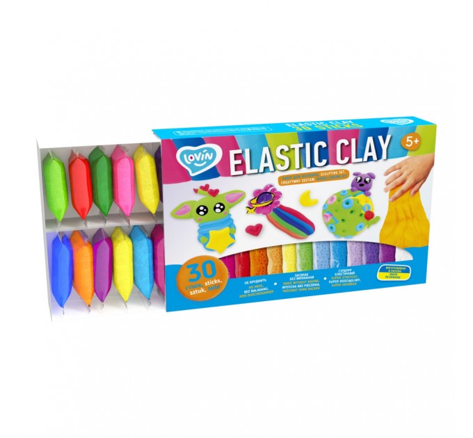 Набор для лепки с воздушным пластилином Elastic Clay 70141, 30 стиков