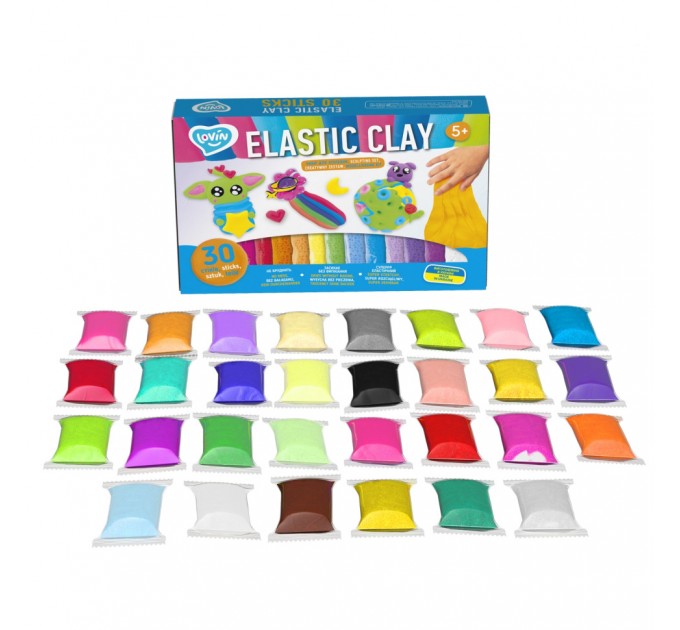 Набор для лепки с воздушным пластилином Elastic Clay 70141, 30 стиков