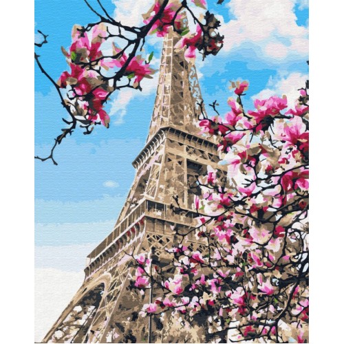 Картина по номерам. Brushme "Цветение магнолий в Париже" GX32320, 40х50 см
