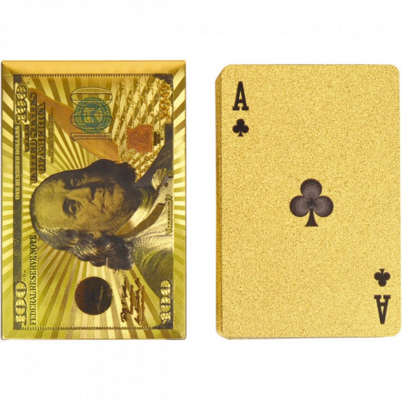 Игральные карты "Доллар" 14-100 золотые 54 шт