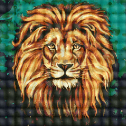 Алмазная мозаика "Роскошный лев" Идейка AMO7505 40х40 см
