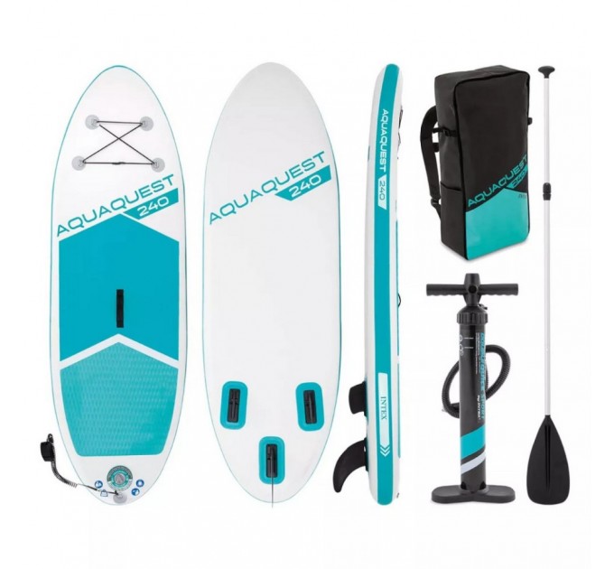 SUP-борд Aqua Quest 240 68241, 240 х 76 х 13 см, доска, весло, ручной насос, сумка