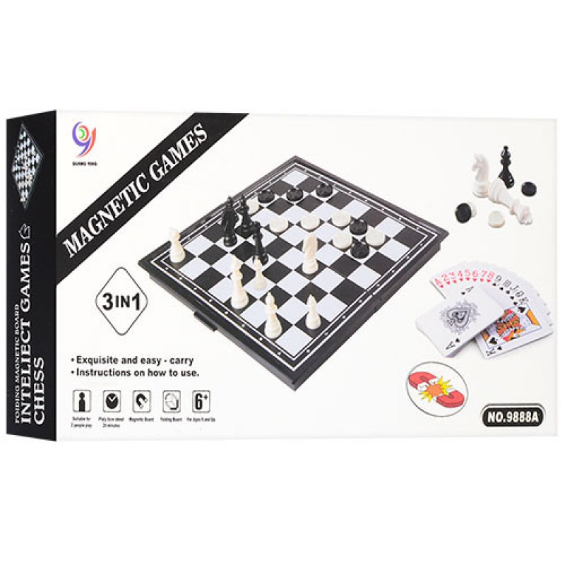 Магнитные шахматы и шашки 9888A карты в комплекте
