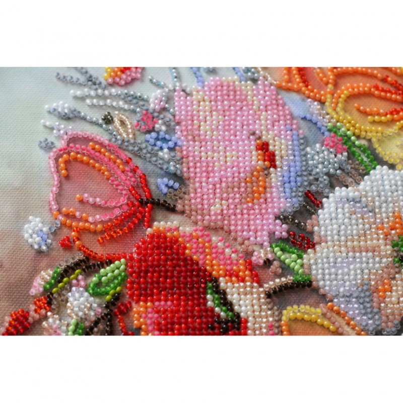 Набор для вышивки бисером "Нежные цветы" AB-805 40х27 см