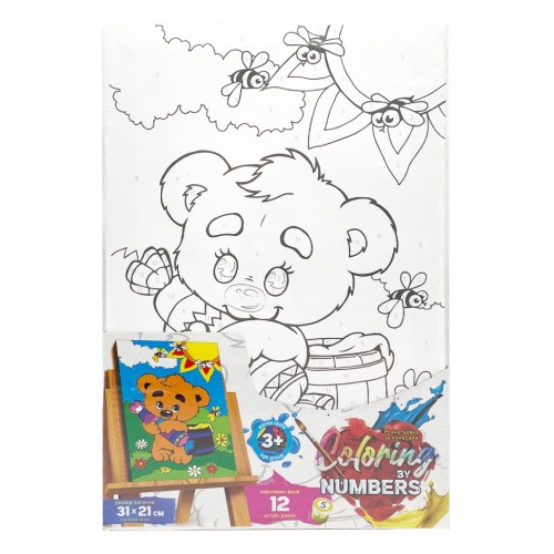 Картина по номерам для детей "Мишка с конфетой" CBN-02-05, 31х21 см