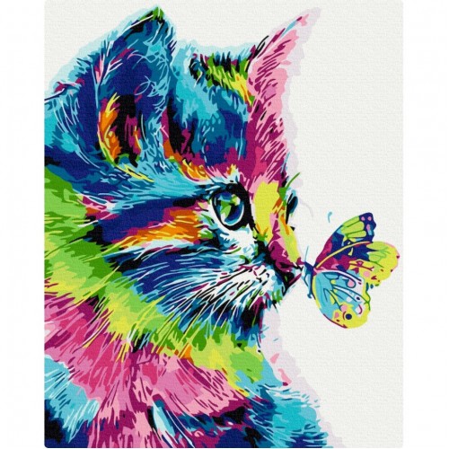 Картина по номерам "Котик в краске" BS31326, 40х50см