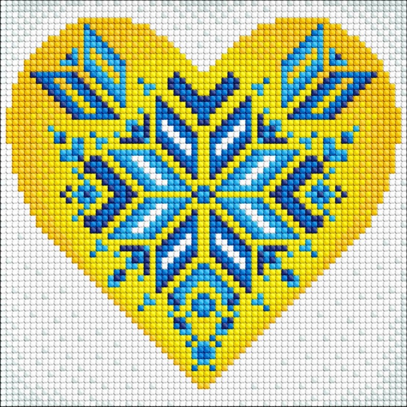 Алмазная мозаика без подрамника "Украина в сердце" ©Mariia Davydova AMC7682 20х20 см