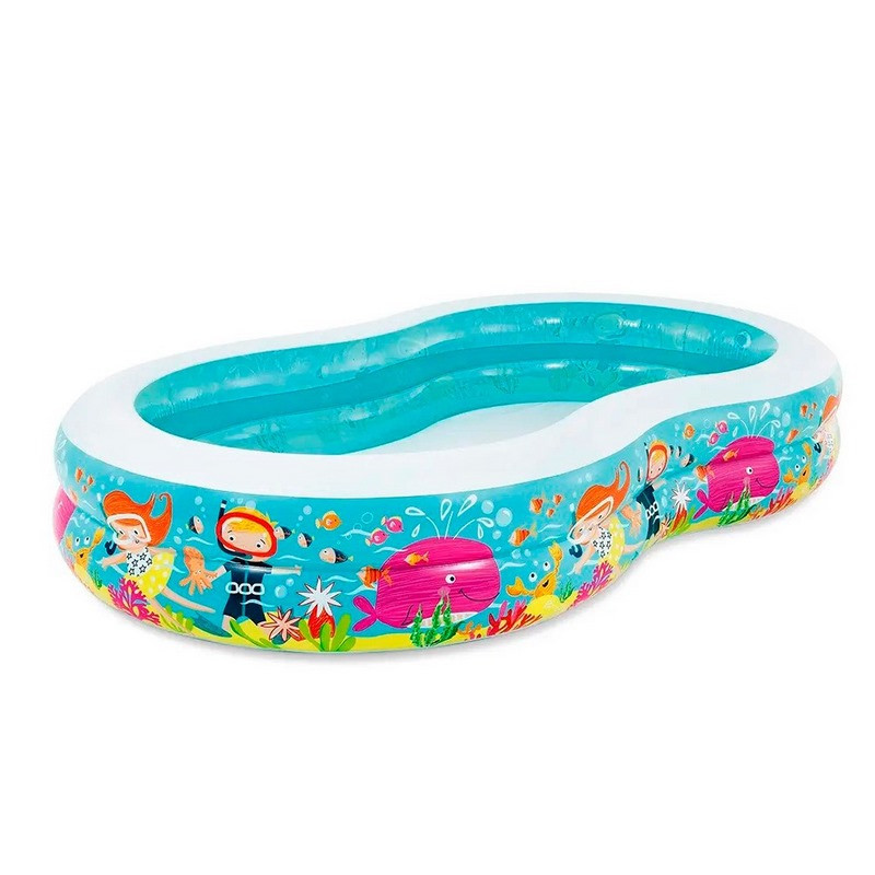 Детский надувной бассейн "Подводный мир" 56490-2 овальный