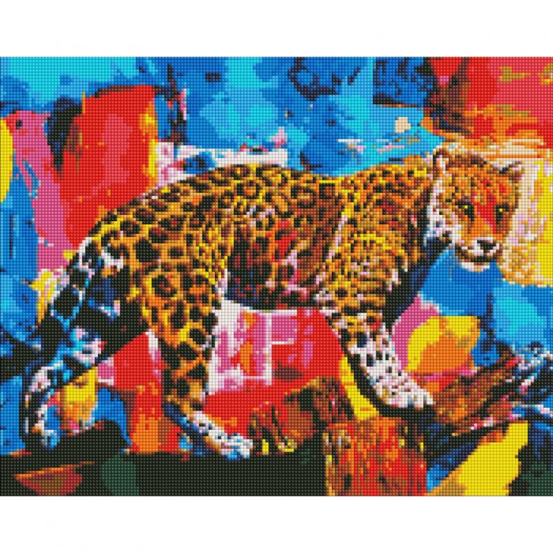 Алмазная мозаика "Яркий леопард" AMO7503 40х50 см