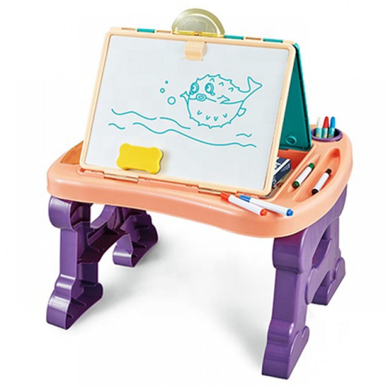 Детский мольберт-столик для рисования 8822 с маркером и мелом