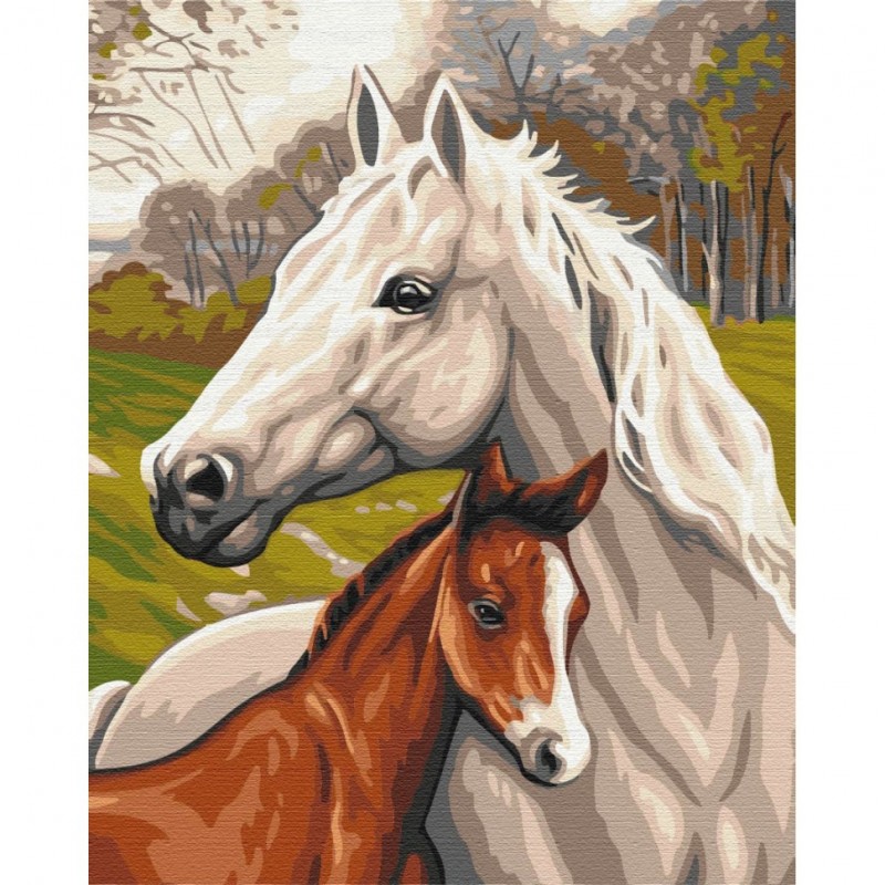 Картина по номерам "Семья лошадей" BS33101 Brushme 40х50 см