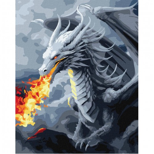 Картина по номерам "Огнедышащий дракон" KHO6561 40х50 см