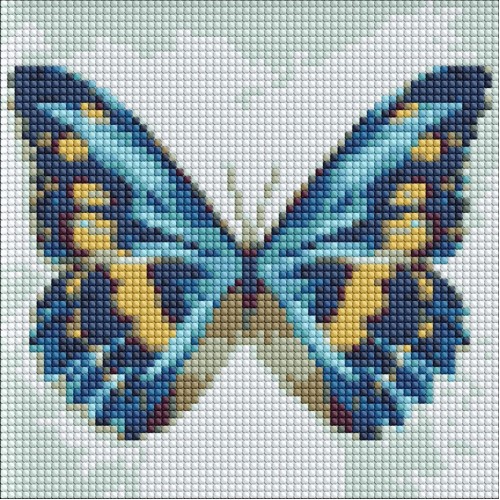 Алмазная мозаика "Голубая бабочка" Идейка AMC7679 без подрамника 20х20 см