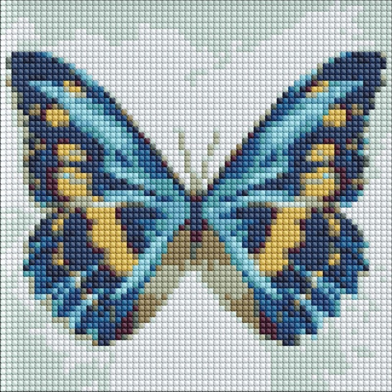 Алмазная мозаика "Голубая бабочка" Идейка AMC7679 без подрамника 20х20 см