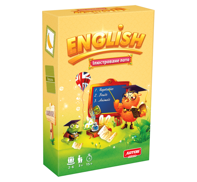 Обучающая настольная игра Лото "ENGLISH" 0796 иллюстрированная