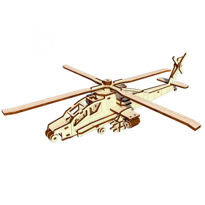 Деревянный конструктор "Вертолет" OPZ-006, 119 деталей
