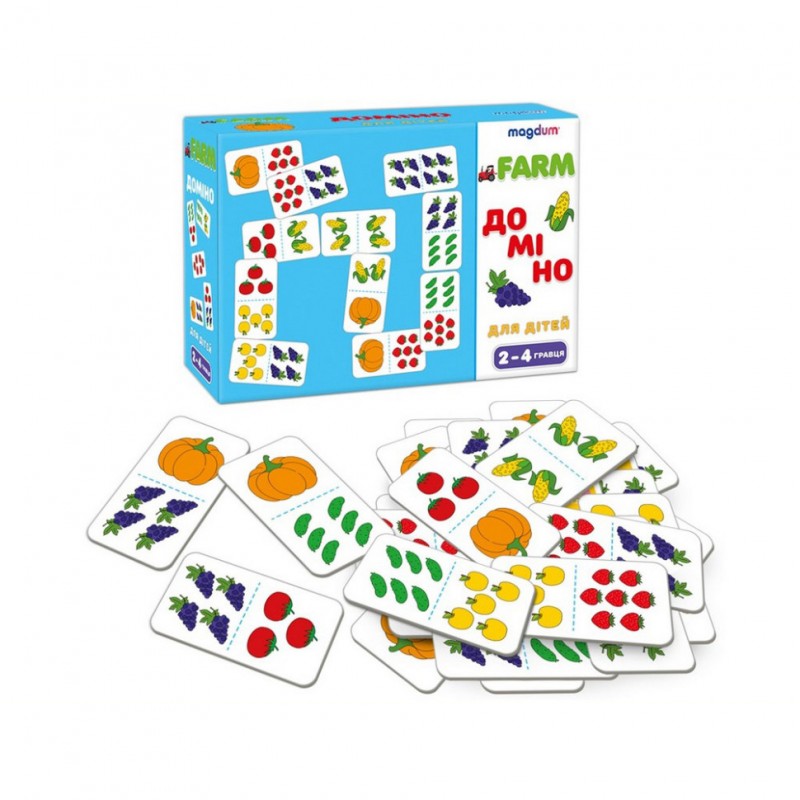 Детская развивающая игра Домино «Фрукты-овощи» ME5032-23, 28 карточек