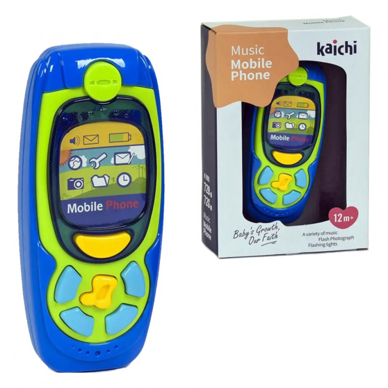 Музыкальный развивающий телефон KAICHI K999-72G/B со светом