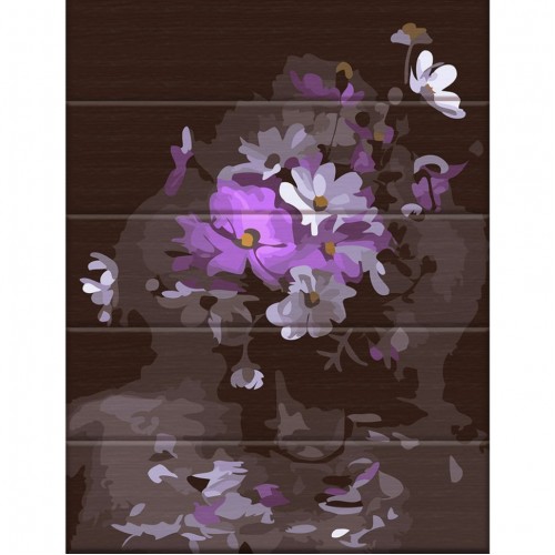 Картина по номерам по дереву "Загадочные цветы" ASW143 30х40 см