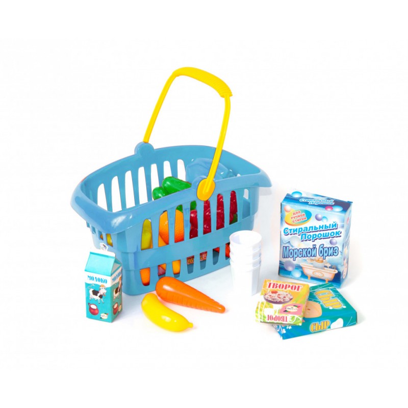 Игровой набор "Супермаркет" корзинка с продуктами 362B2, 3 цвета