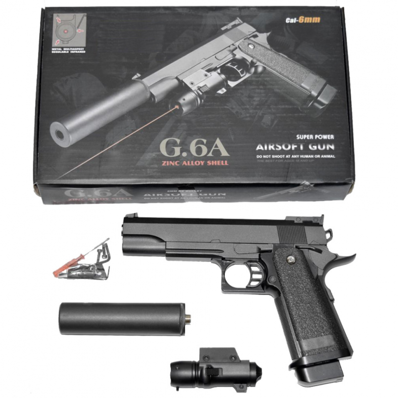 УЦЕНКА! Игрушечный пистолет на пульках Colt M1911 G6A-UC