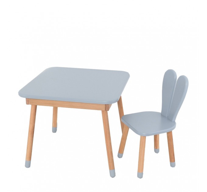 Детский стол 04-025GREY-TABLE, со стульчиком, серый