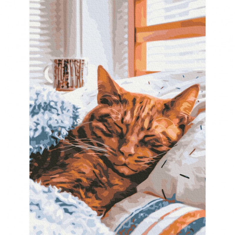 Картина по номерам "Утренняя котик" Brushme RBS52320 40х50 см