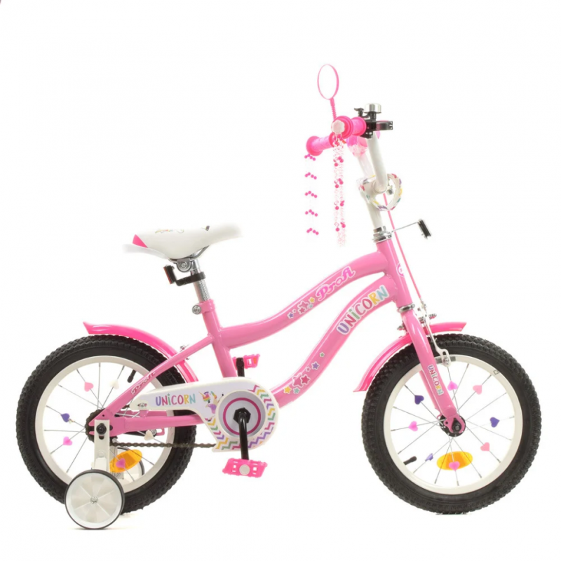 Велосипед детский PROF1 Y14241 14 дюймов, розовый