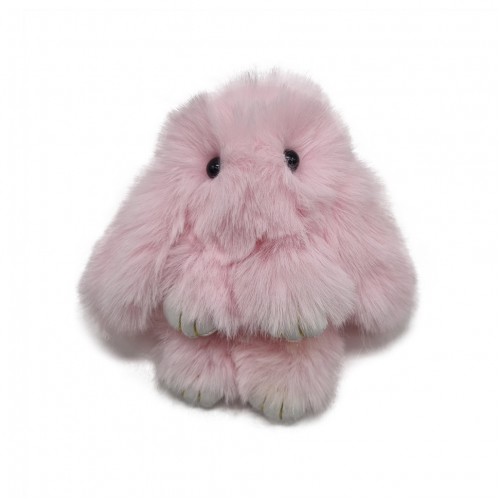 УЦЕНКА! Аксессуар-брелок Меховой кролик BR1063(Pink)-UC, 15 см Розовый