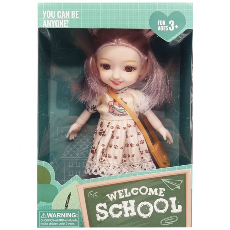 Детская кукла "Welcome School" YL605-7/9/10 с сумочкой