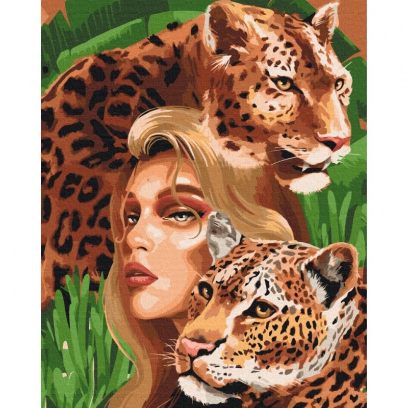 Картина по номерам "Хищные леопарды" Brushme BS52510 40х50 см