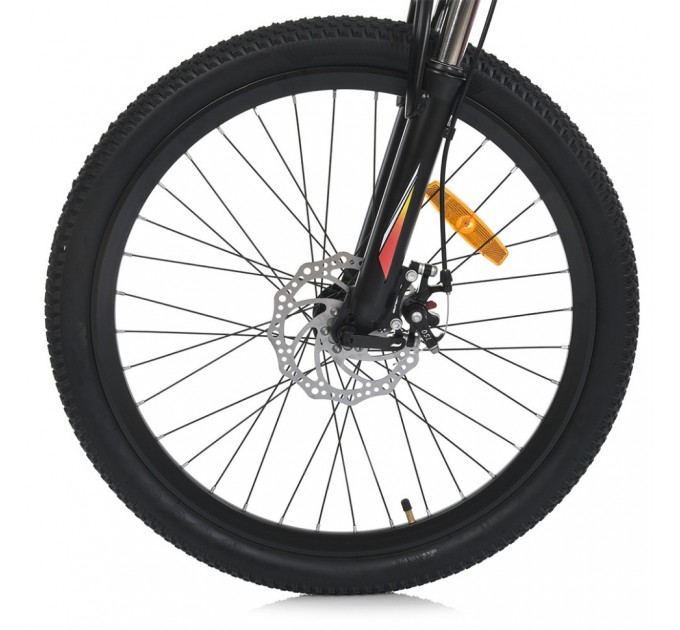 Велосипед MTB2401-1, 24 дюймов, алюминиевая рама 11 Shimano 21SP красно-черный