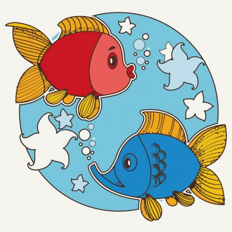 Картина по номерам "Цветные рыбки" 15036-AC 30х30 см