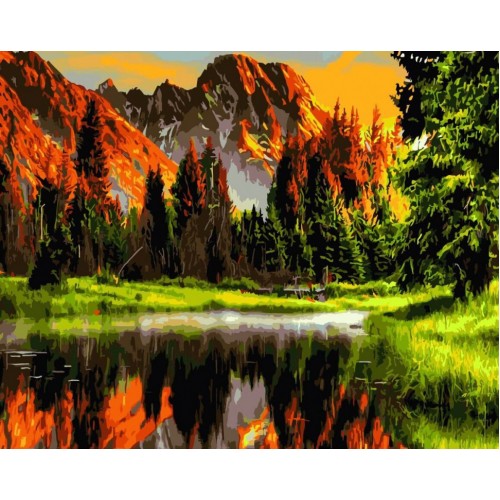 Картина по номерам. Brushme "Закат в горной долине" GX3348, 40х50 см